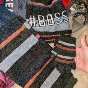 The Children's Place boys scarf hat gloves set